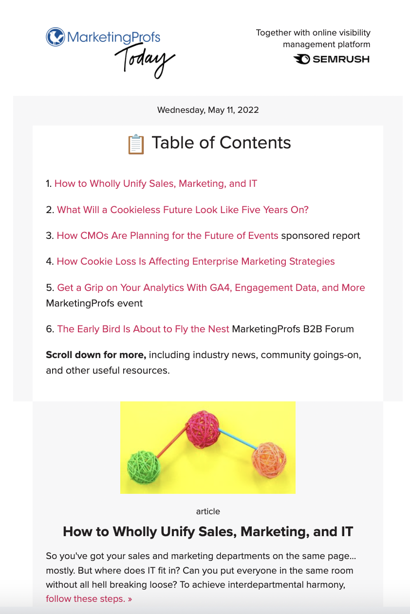 MarketingProfs Newsletter