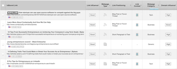 Natural backlinks screenshot