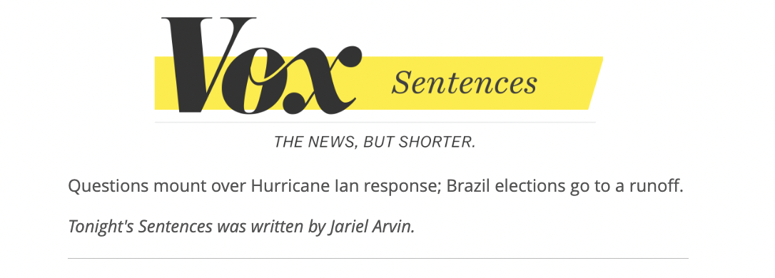 vox newsletter