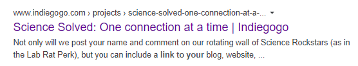 A screenshot of a Google result related to link building.