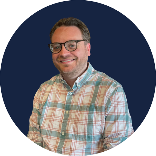 Kurt Olsen in dark blue circle
