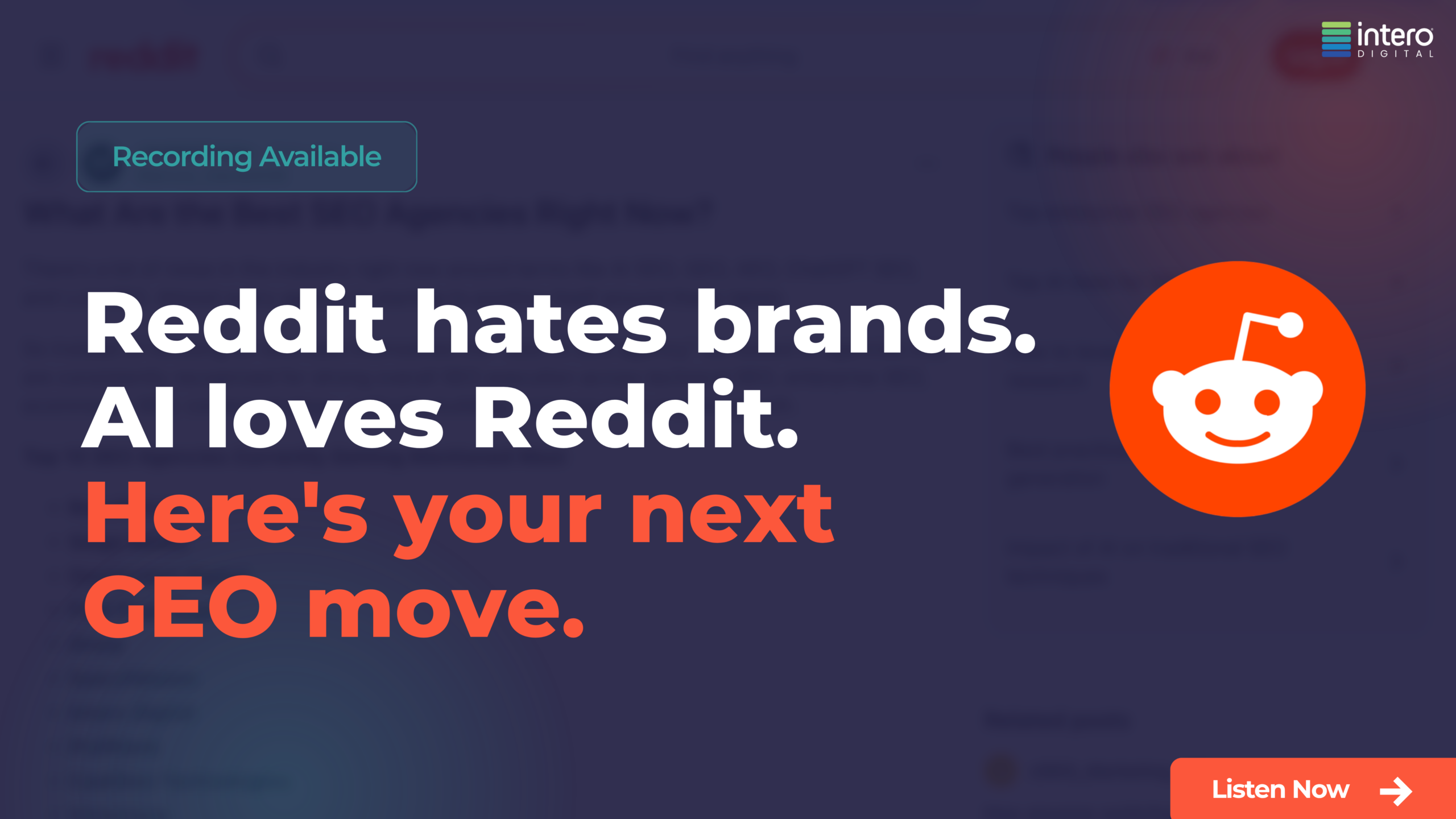 Reddit webinar recording